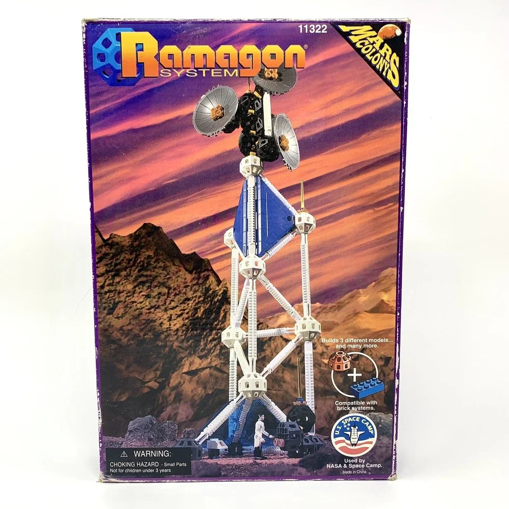 Vtg 1996 Ramagon System Mars Colony Communication Tower 105 Pcs #11322 OPEN BOX